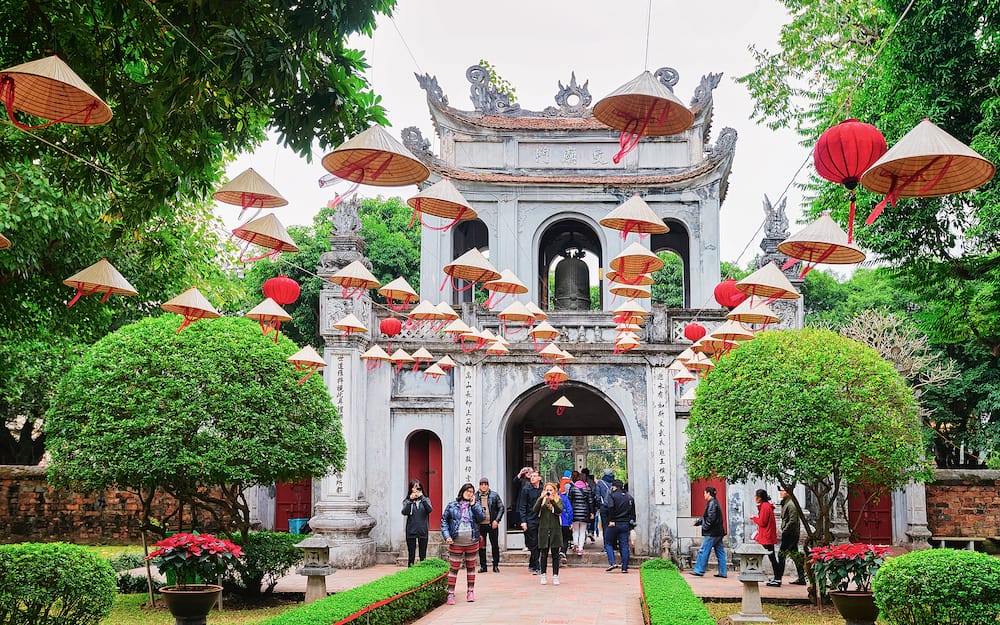 Hanoi, Vietnam - Courtyard of Temple of Literature in Hanoi, Vietnam