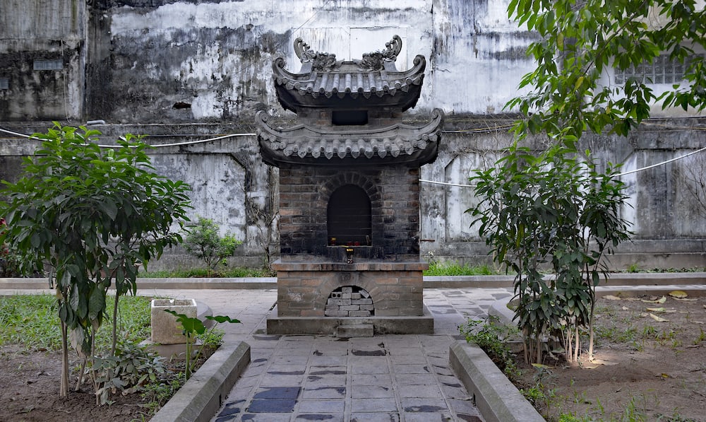 The grounds of the historic Quan Thanh Temple in the Ba Dinh district of Hanoi, Vietnam. The temple, also known as Tran Vo Temple, was built between 1010 and 1028