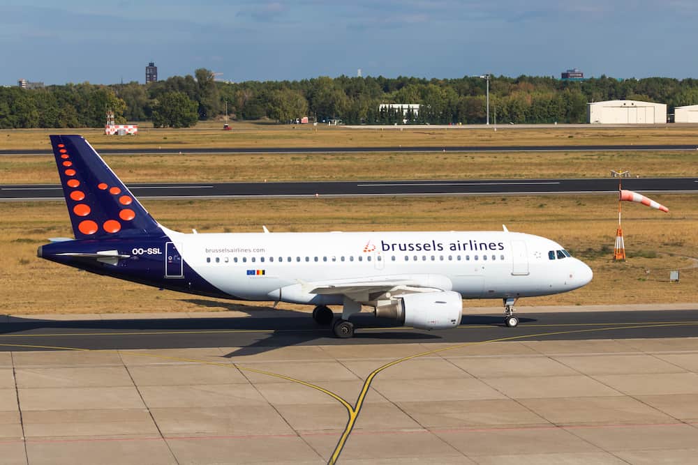 BERLIN, GERMANY-Brussels Airlines, Airbus A319-111 aircraft at Tegel Berlin airport.