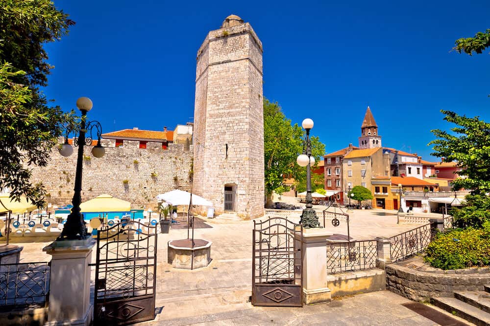 Zadar Five wells square and historic architecture view Dalmatia Croatia