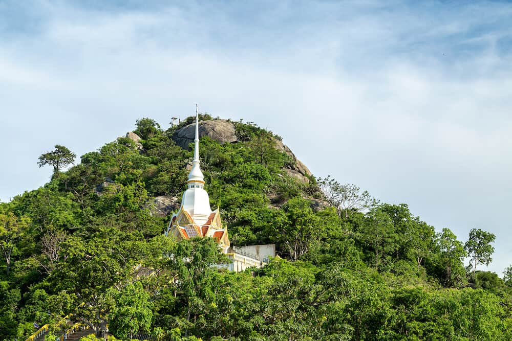 Khao Takiab temple on Khao Takiab mountain (also known as Monkey mountain or Chopstick mountain), Hua Hin district, Prachuap Khiri Khan, Thailand