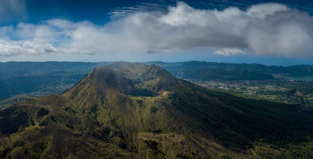 Mount Batur, Gunung Batur, Kintamani Volcano in Bali Panorama