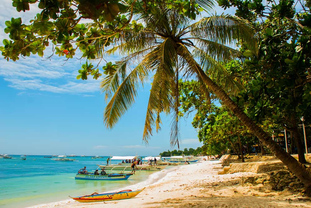 The white sand tropical beach of Panglao Island beautiful Bohol Province.Philippines